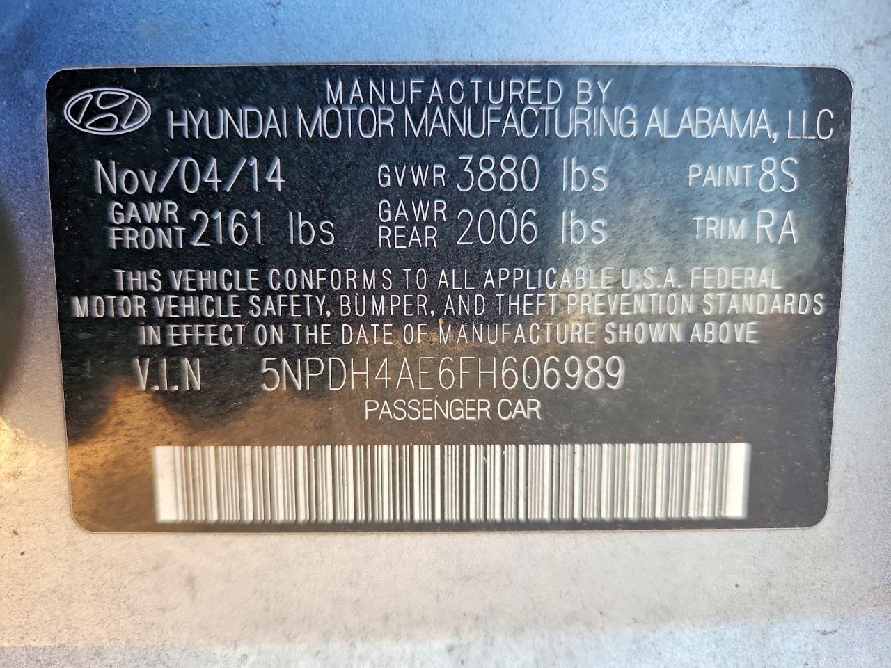 2015 HYUNDAI ELANTRA photo 12