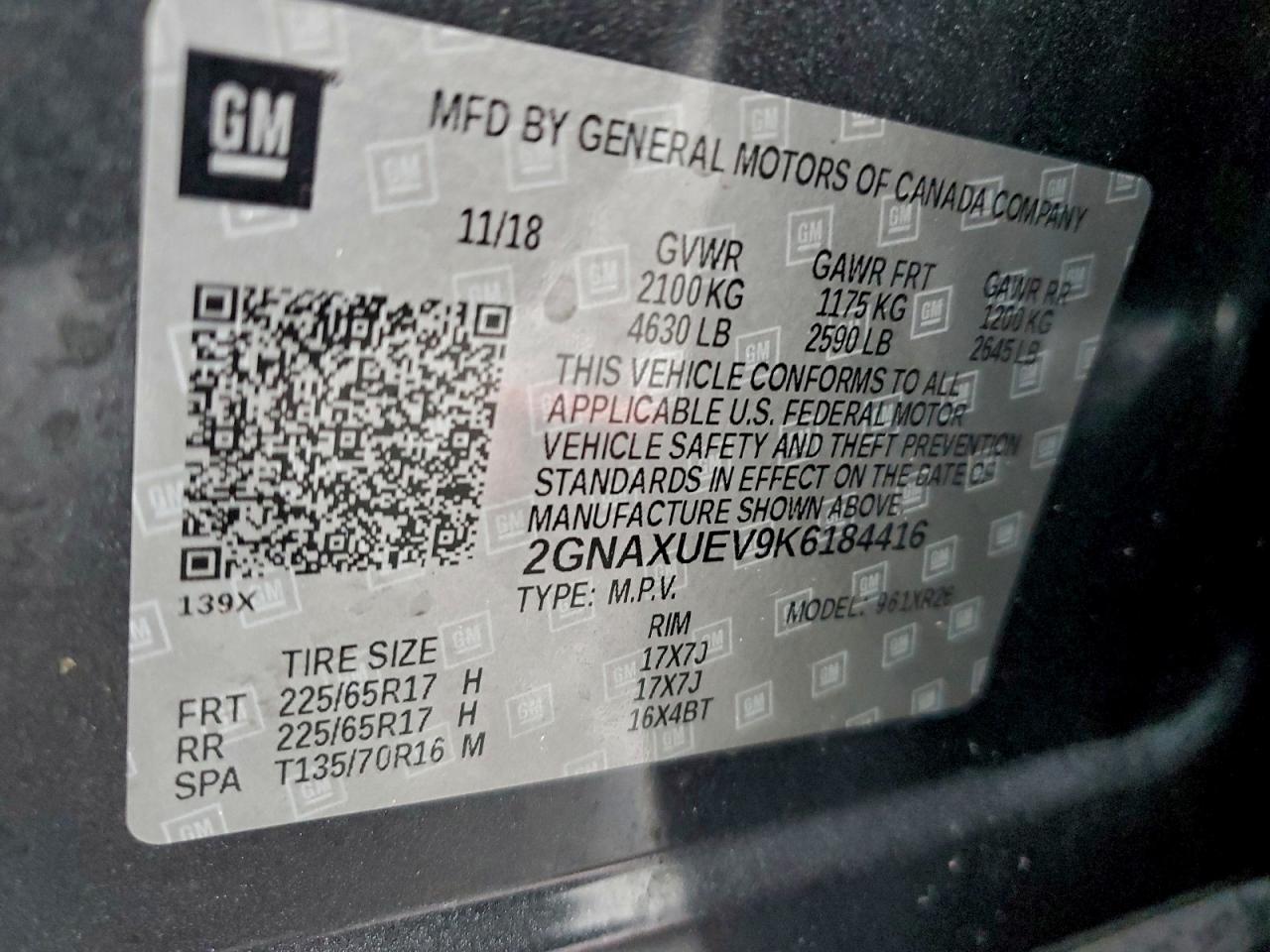 2019 CHEVROLET EQUINOX LT photo 37