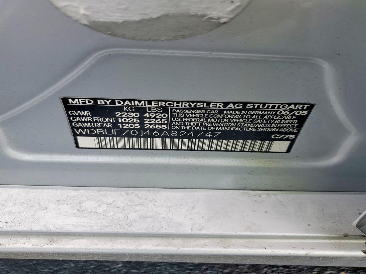2006 MERCEDES-BENZ E 500 photo 12