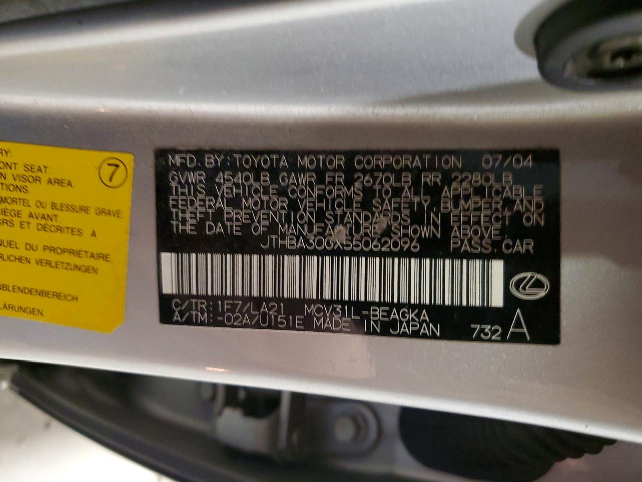 2005 LEXUS ES 330 photo 12