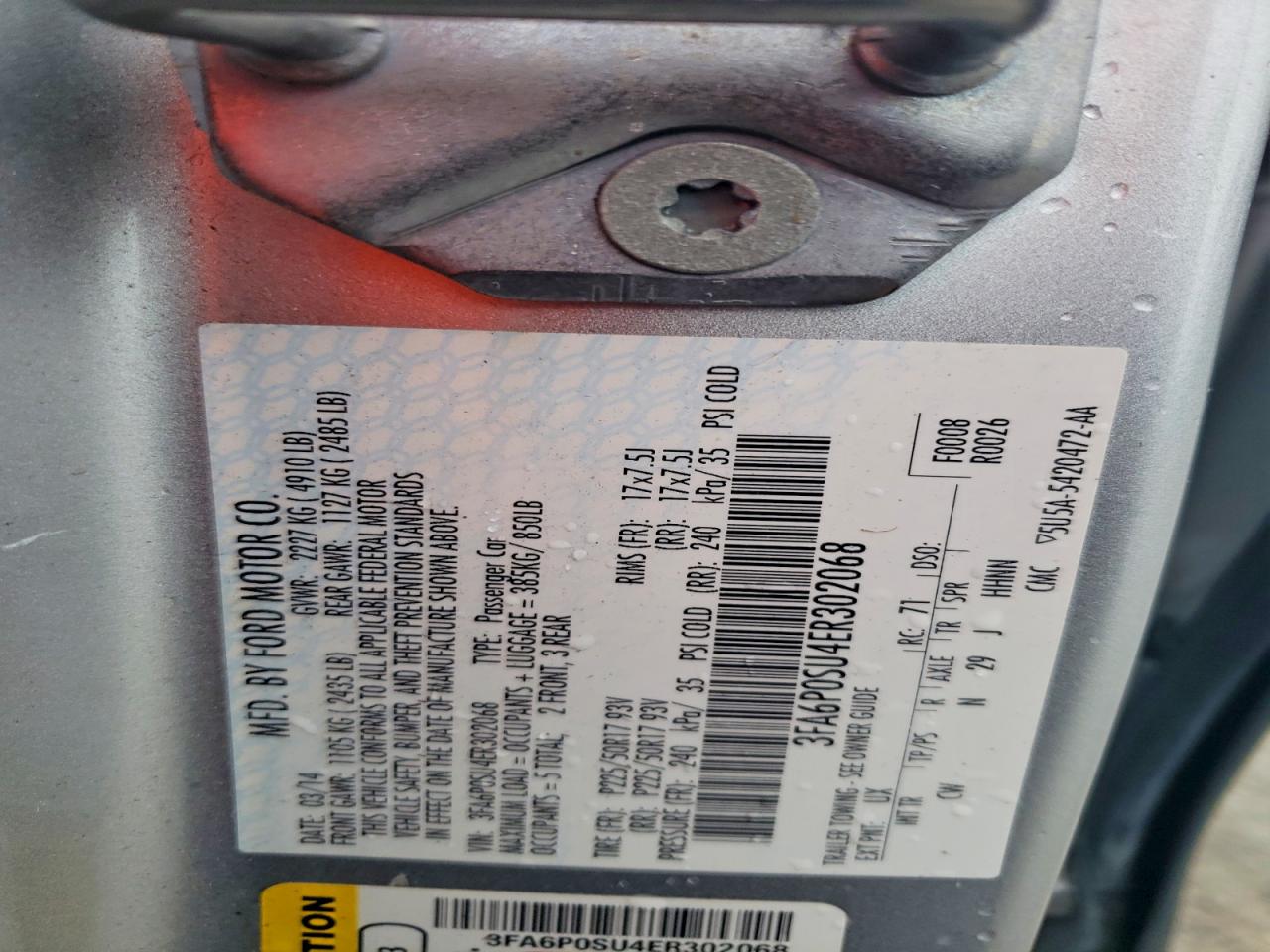 2014 FORD FUSION TITANIUM PHEV photo 13