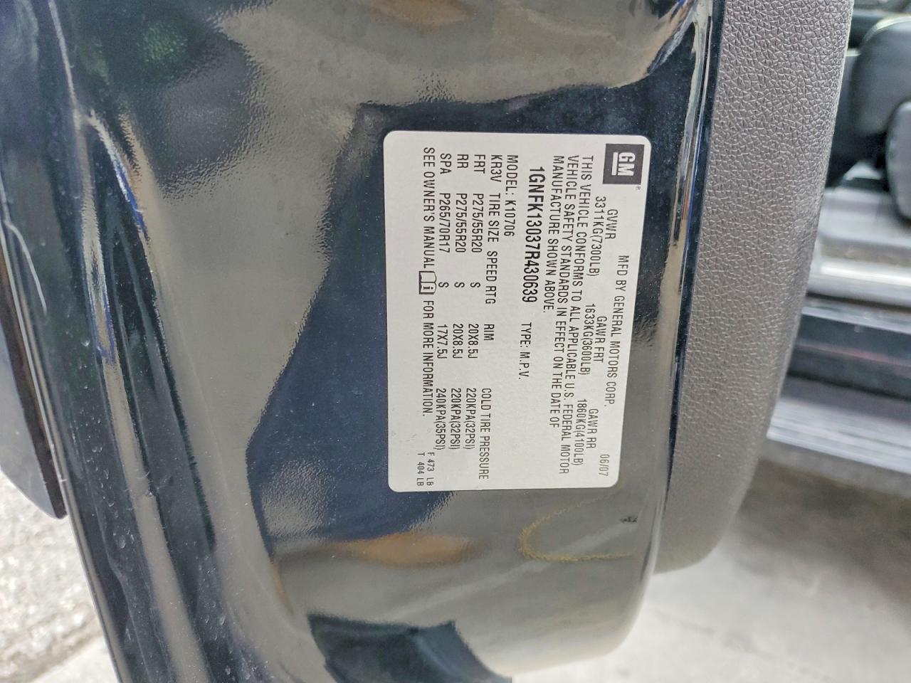 2007 CHEVROLET TAHOE K1500 photo 25