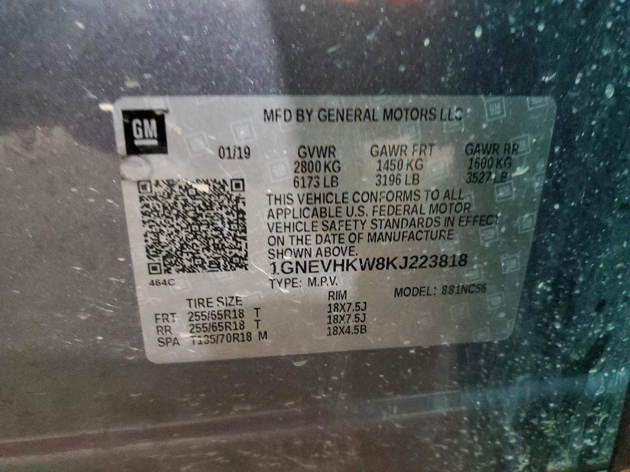 2019 CHEVROLET TRAVERSE LT photo 14