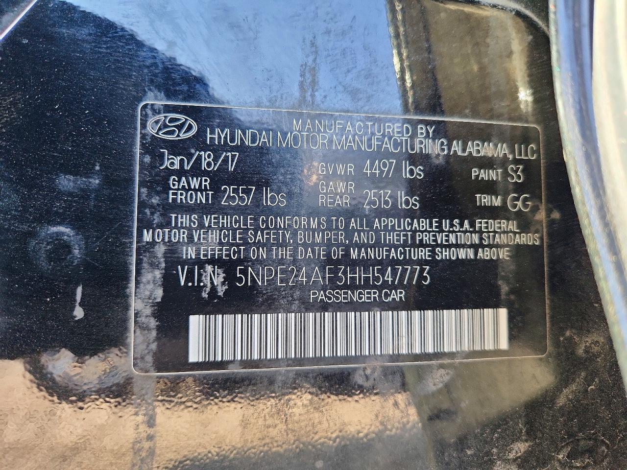 2017 HYUNDAI SONATA SE photo 12