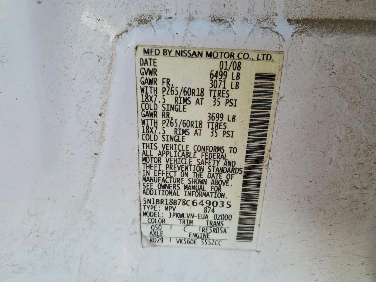 2008 NISSAN PATHFINDER LE photo 14