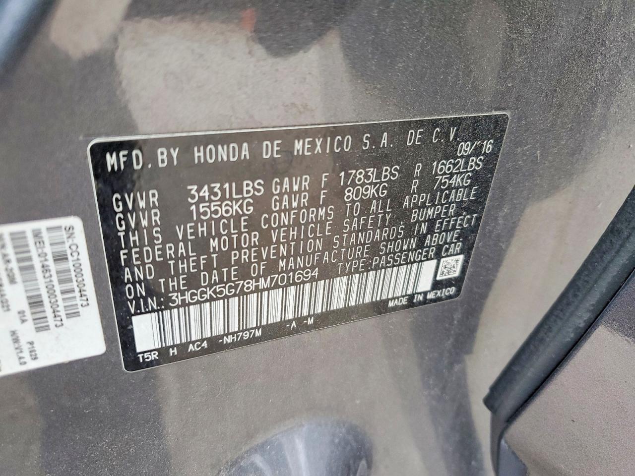 2017 HONDA FIT EX photo 12