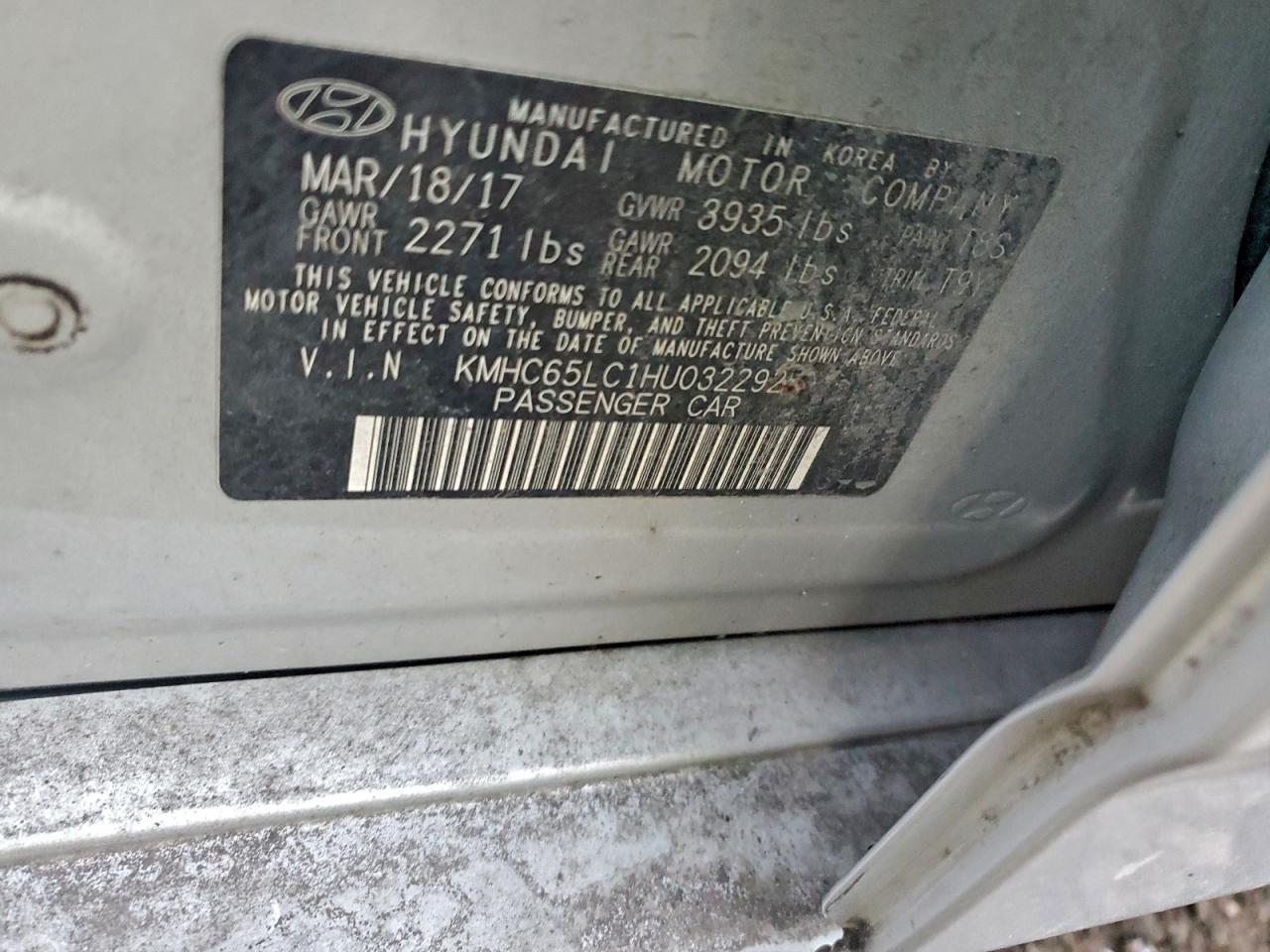 2017 HYUNDAI IONIQ BLUE photo 23