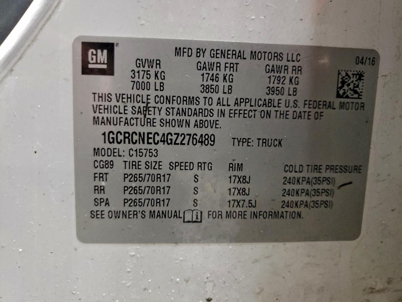 2016 CHEVROLET SILVERADO C1500 photo 12