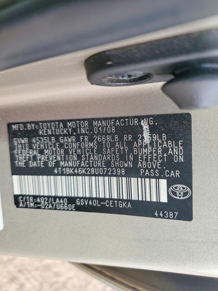 2008 TOYOTA CAMRY LE photo 13