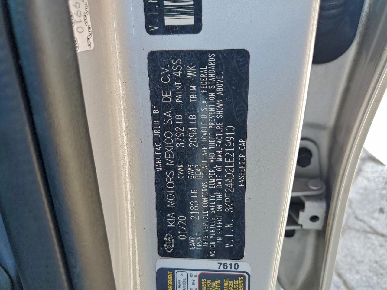 2020 KIA FORTE FE photo 34