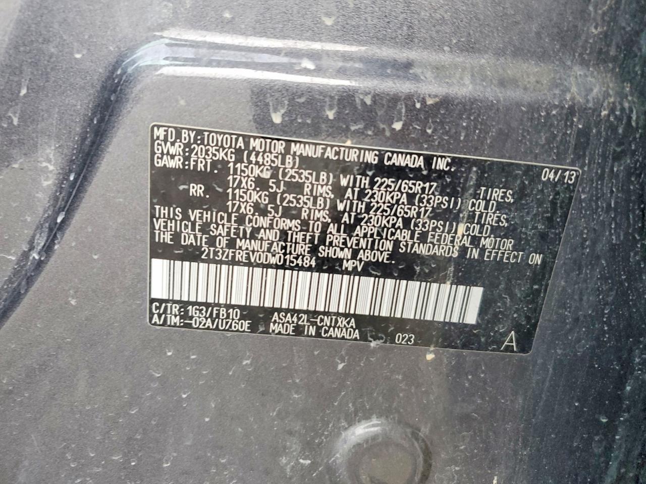 2013 TOYOTA RAV4 LE photo 37