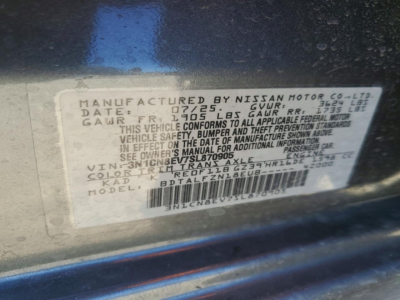 2025 NISSAN VERSA SV photo 12