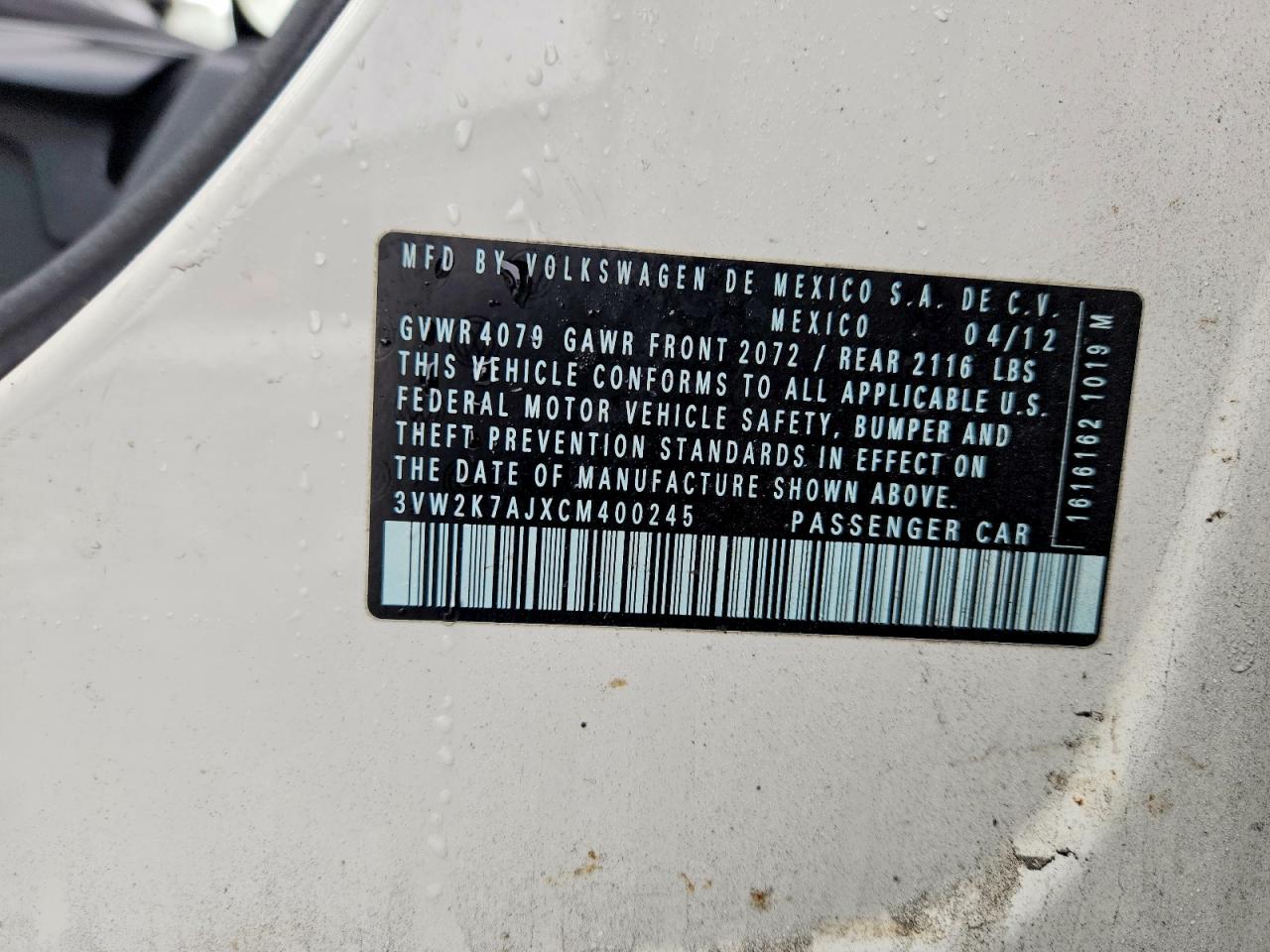 2012 VOLKSWAGEN JETTA BASE photo 13