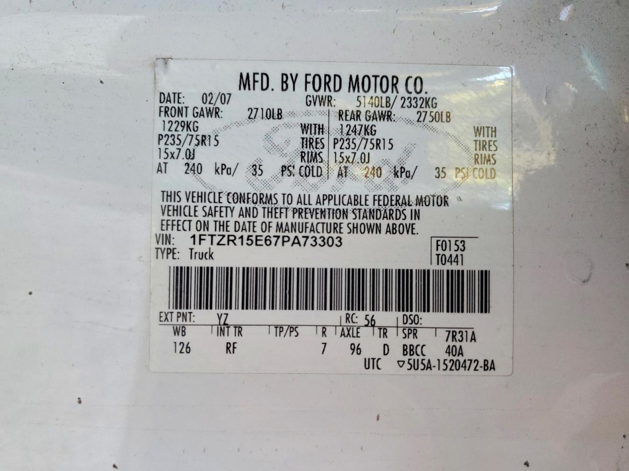 2007 FORD RANGER SUPER CAB photo 13