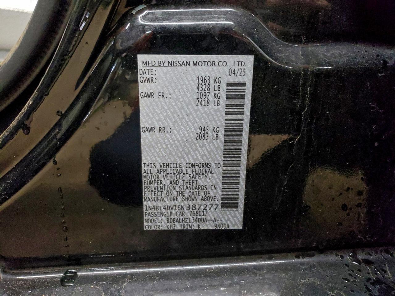 2025 NISSAN ALTIMA SV photo 12