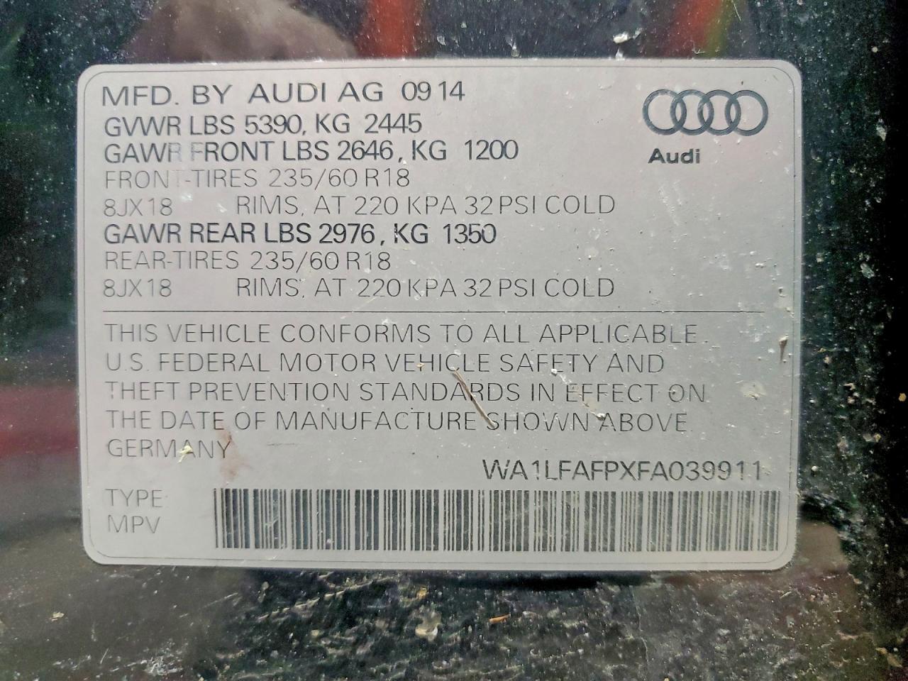 2015 AUDI Q5 PREMIUM PLUS photo 13