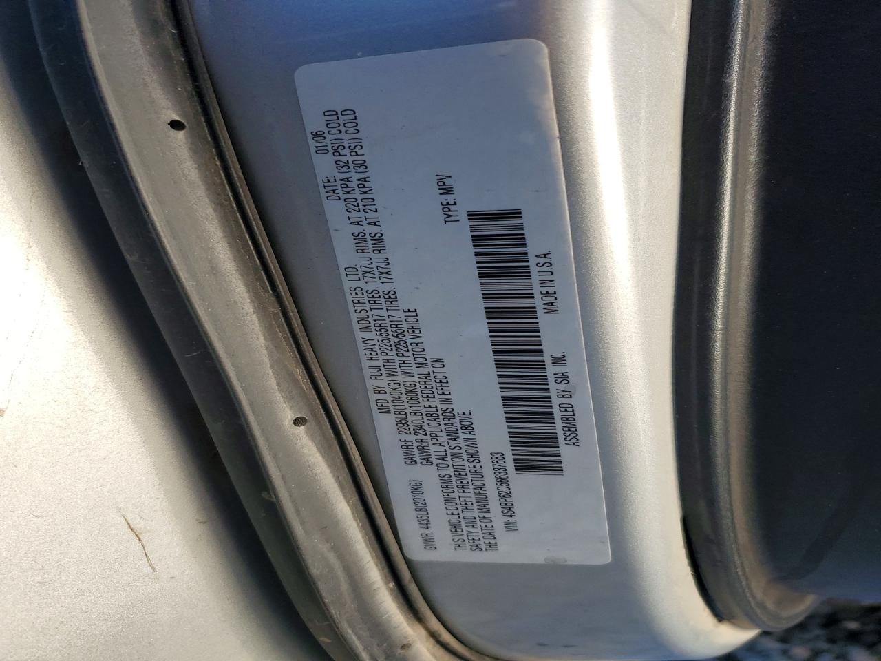 2006 SUBARU LEGACY OUTBACK 2.5I LIMITED photo 13