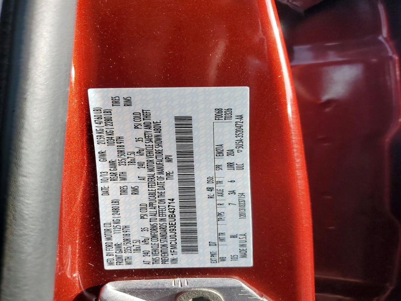 2014 FORD ESCAPE TITANIUM photo 13