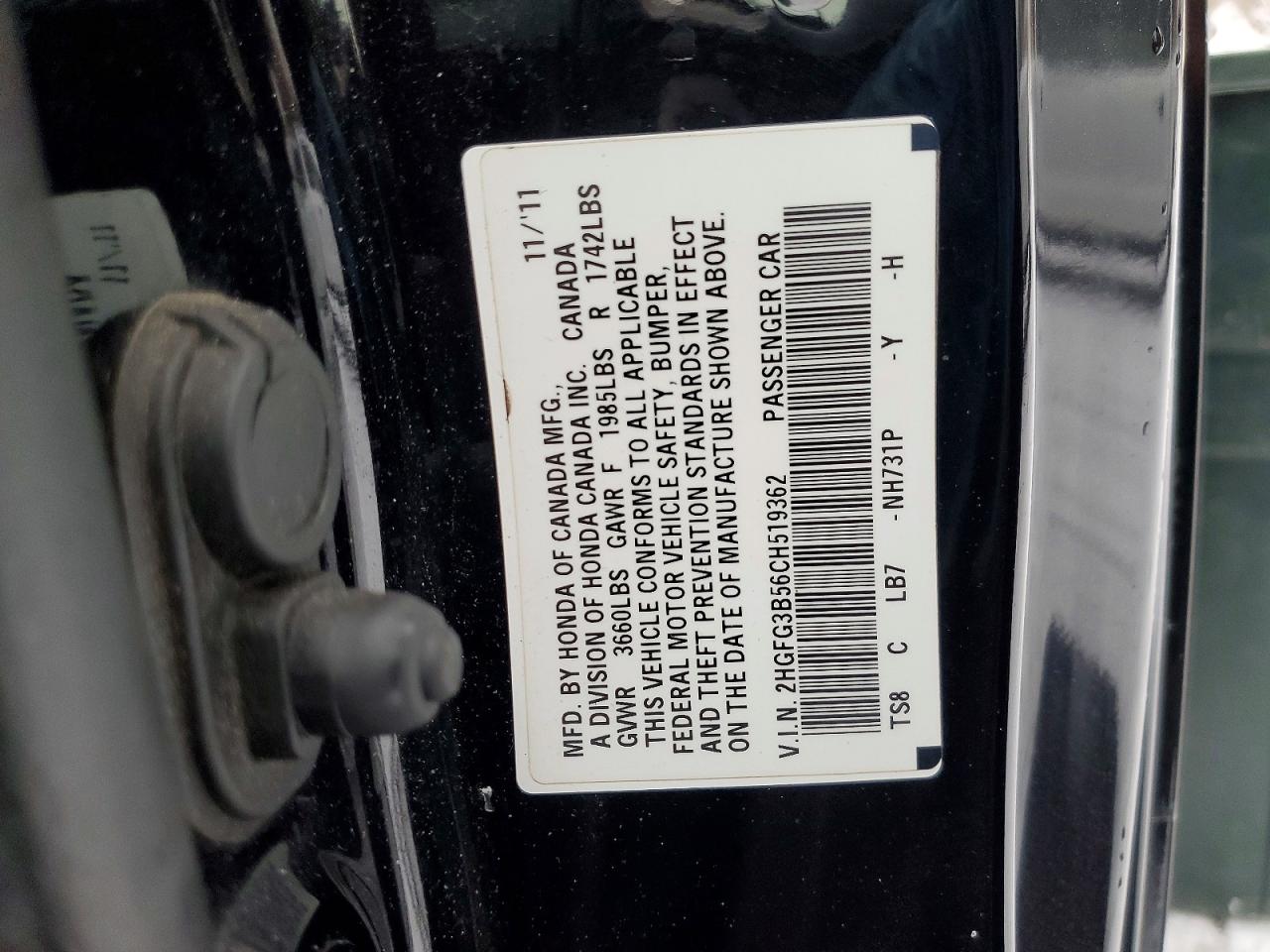 2012 HONDA CIVIC LX photo 12