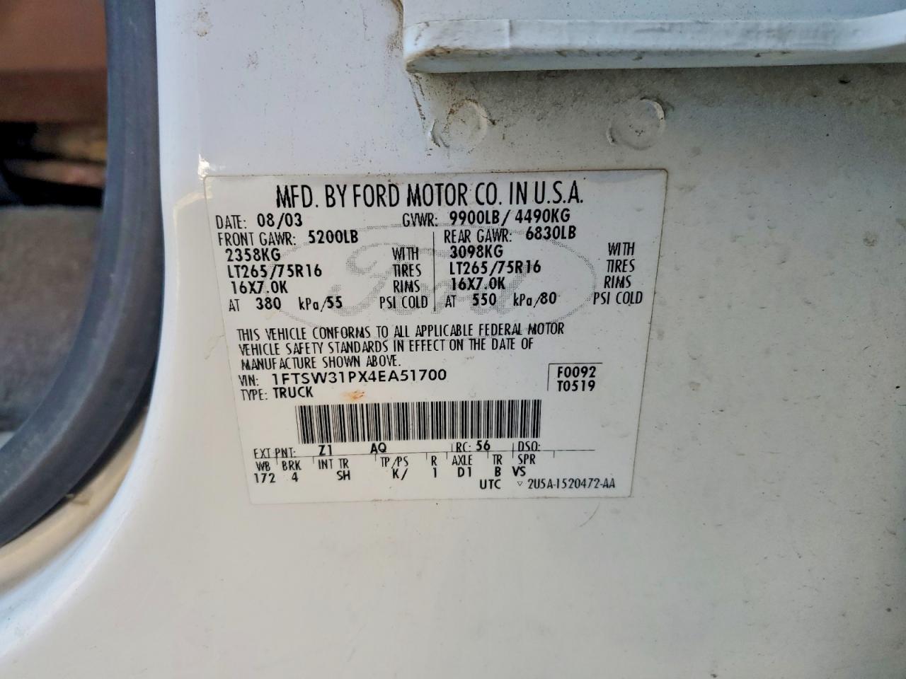 2004 FORD F350 SRW SUPER DUTY photo 23