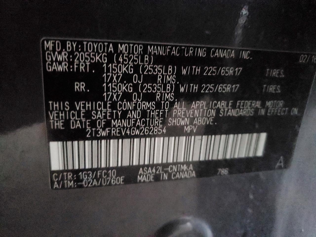 2016 TOYOTA RAV4 XLE photo 12