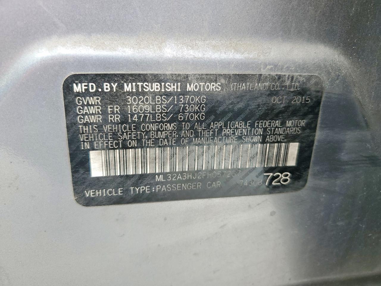 2015 MITSUBISHI MIRAGE DE photo 12