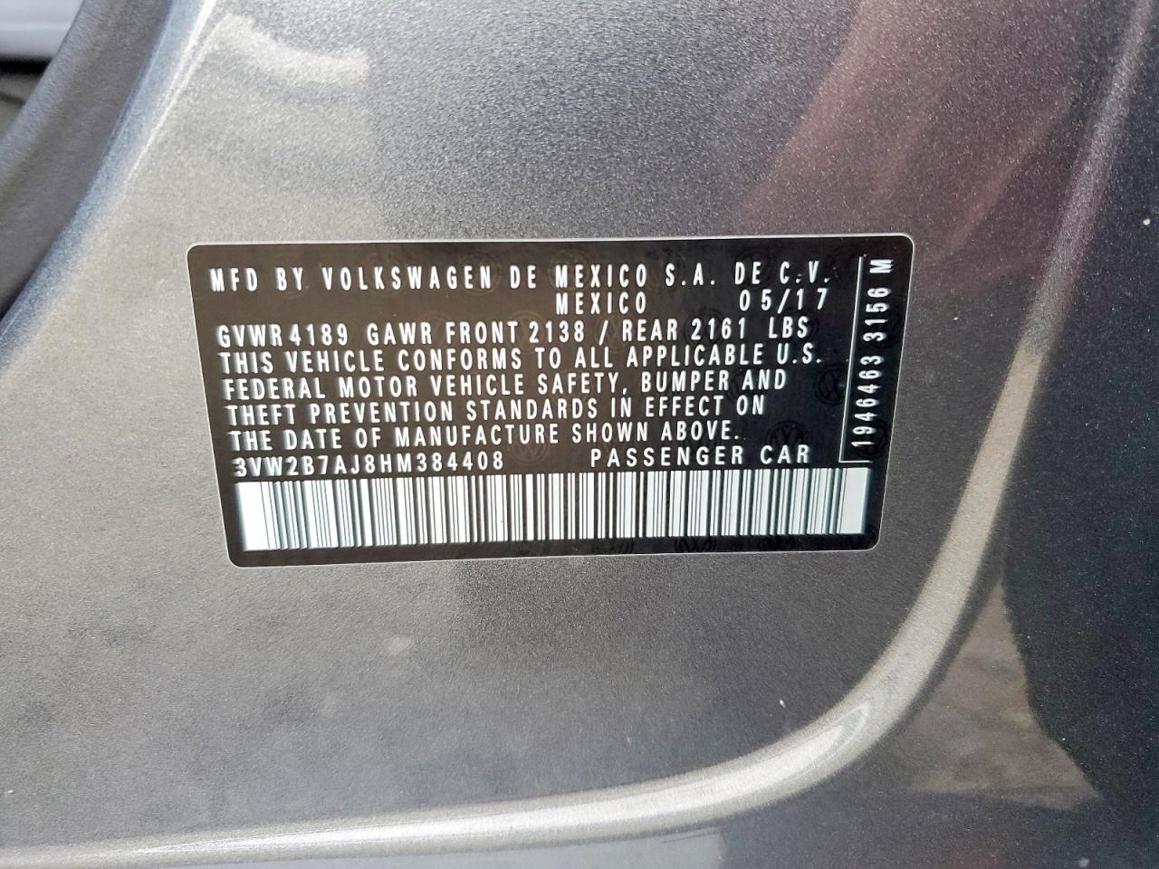 2017 VOLKSWAGEN JETTA S photo 13