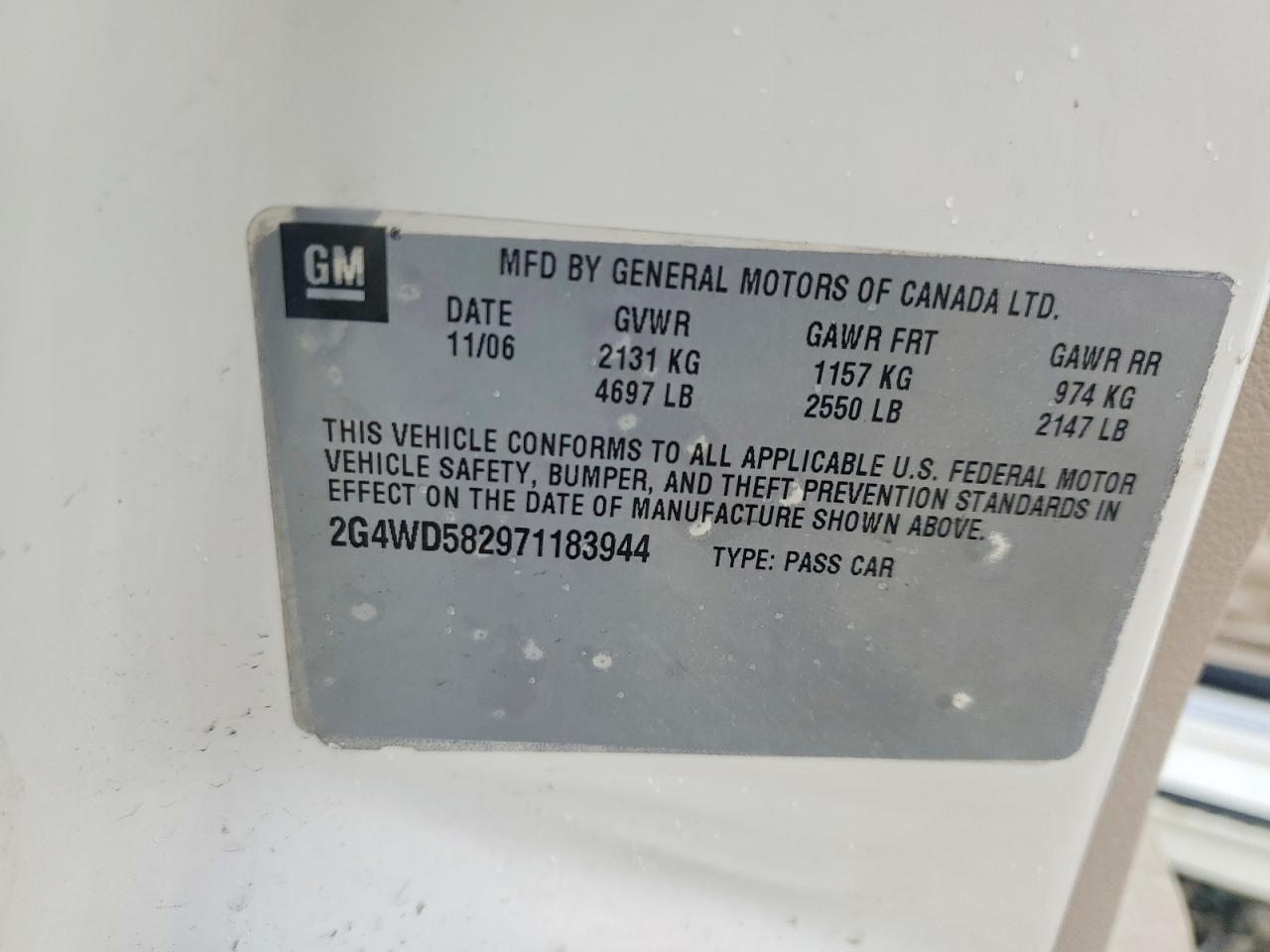 2007 BUICK LACROSSE CXL photo 12