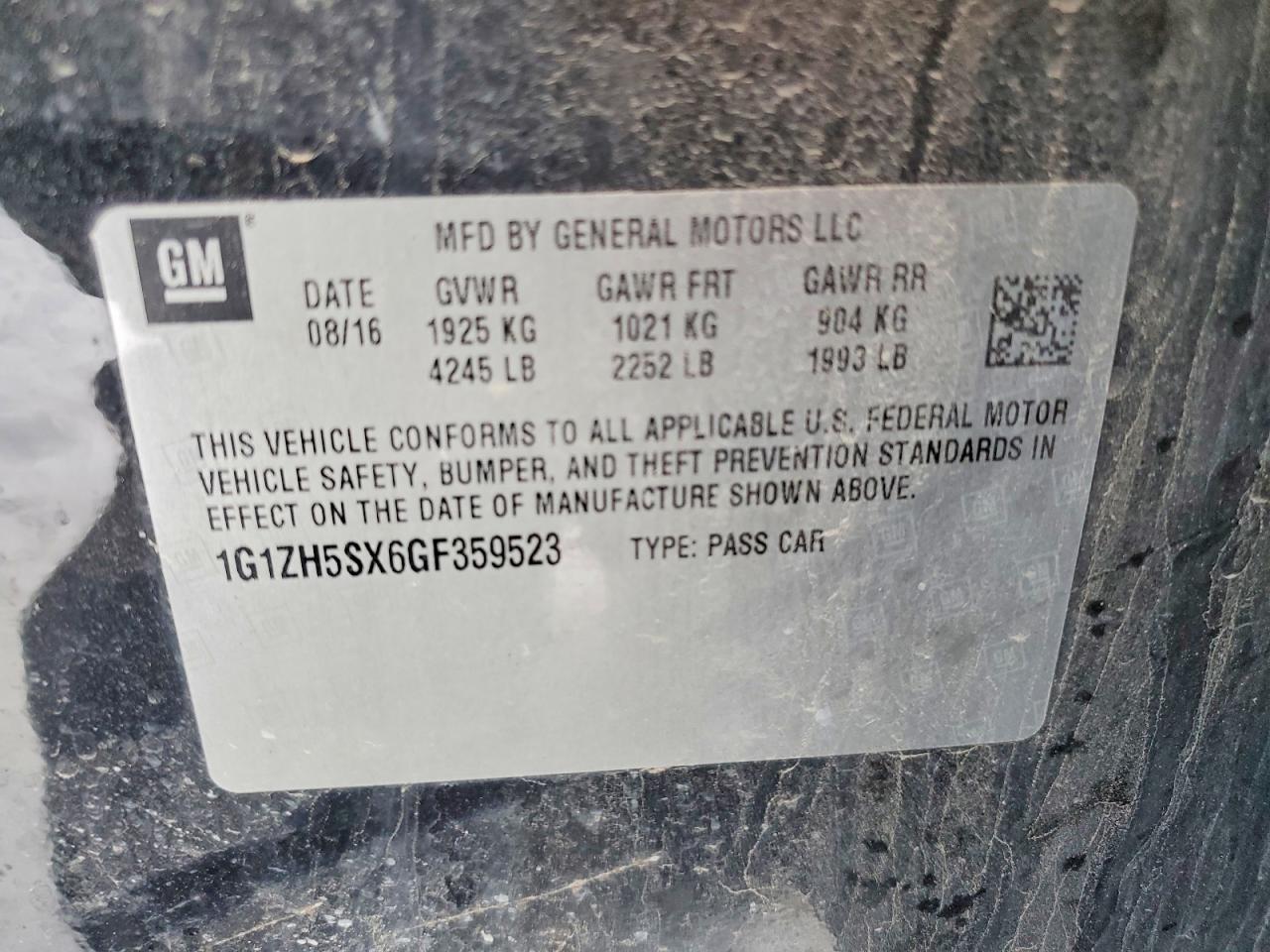 2016 CHEVROLET MALIBU PREMIER photo 12