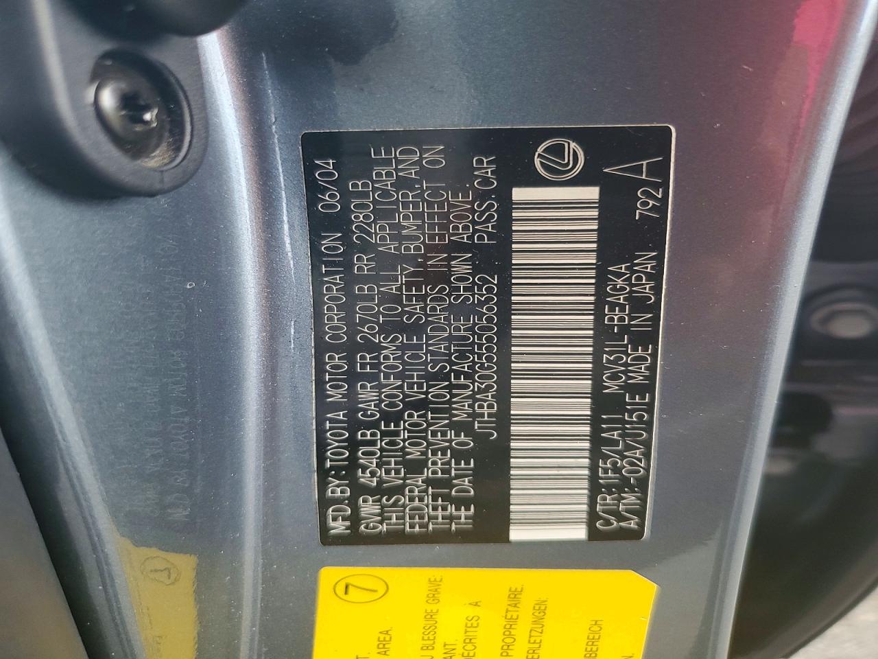 2005 LEXUS ES 330 photo 12