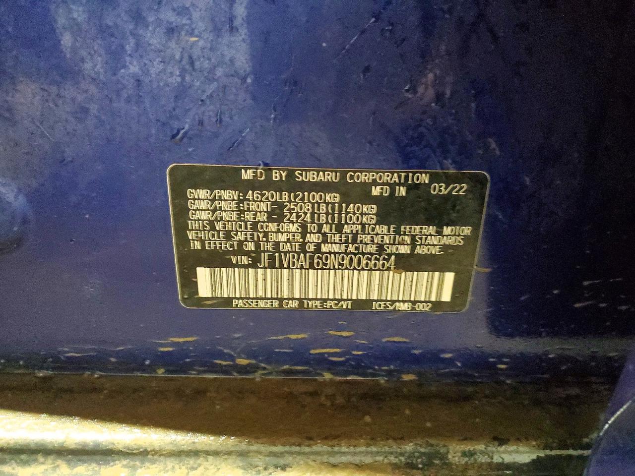 2022 SUBARU WRX PREMIUM photo 23