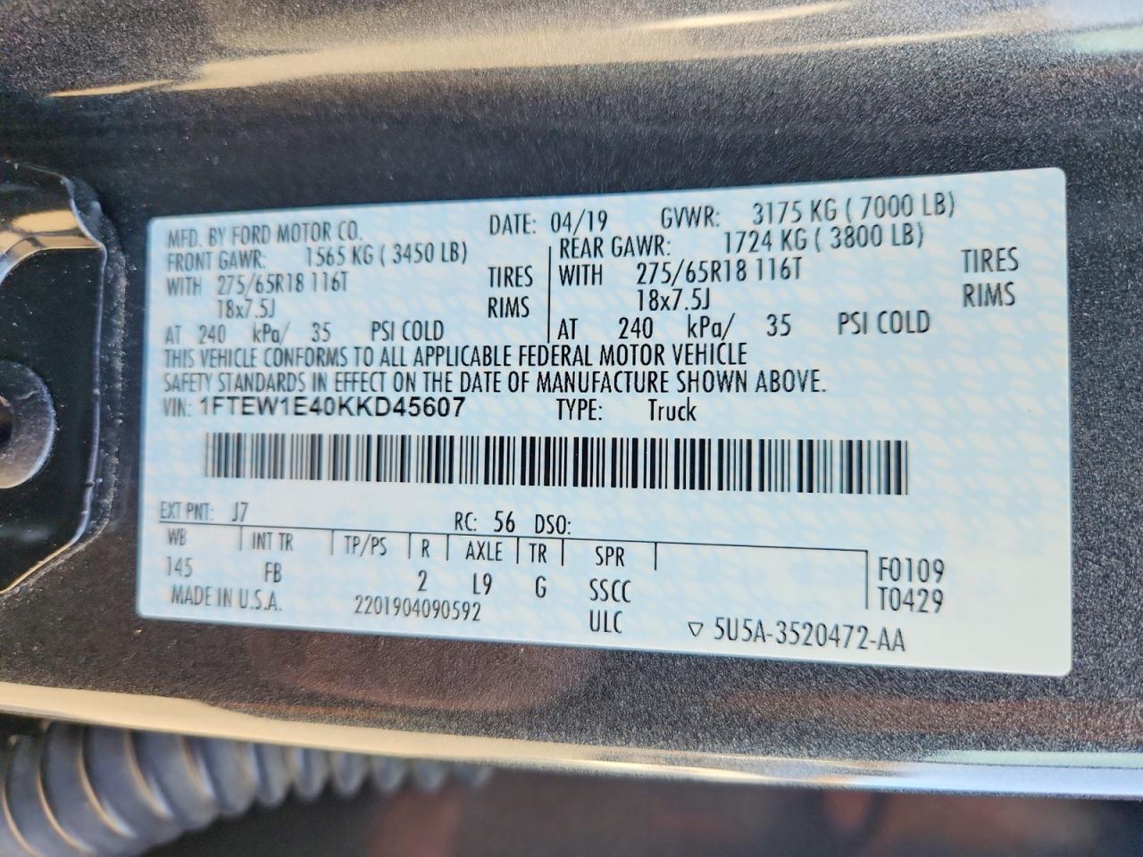 2019 FORD F150 SUPERCREW photo 25