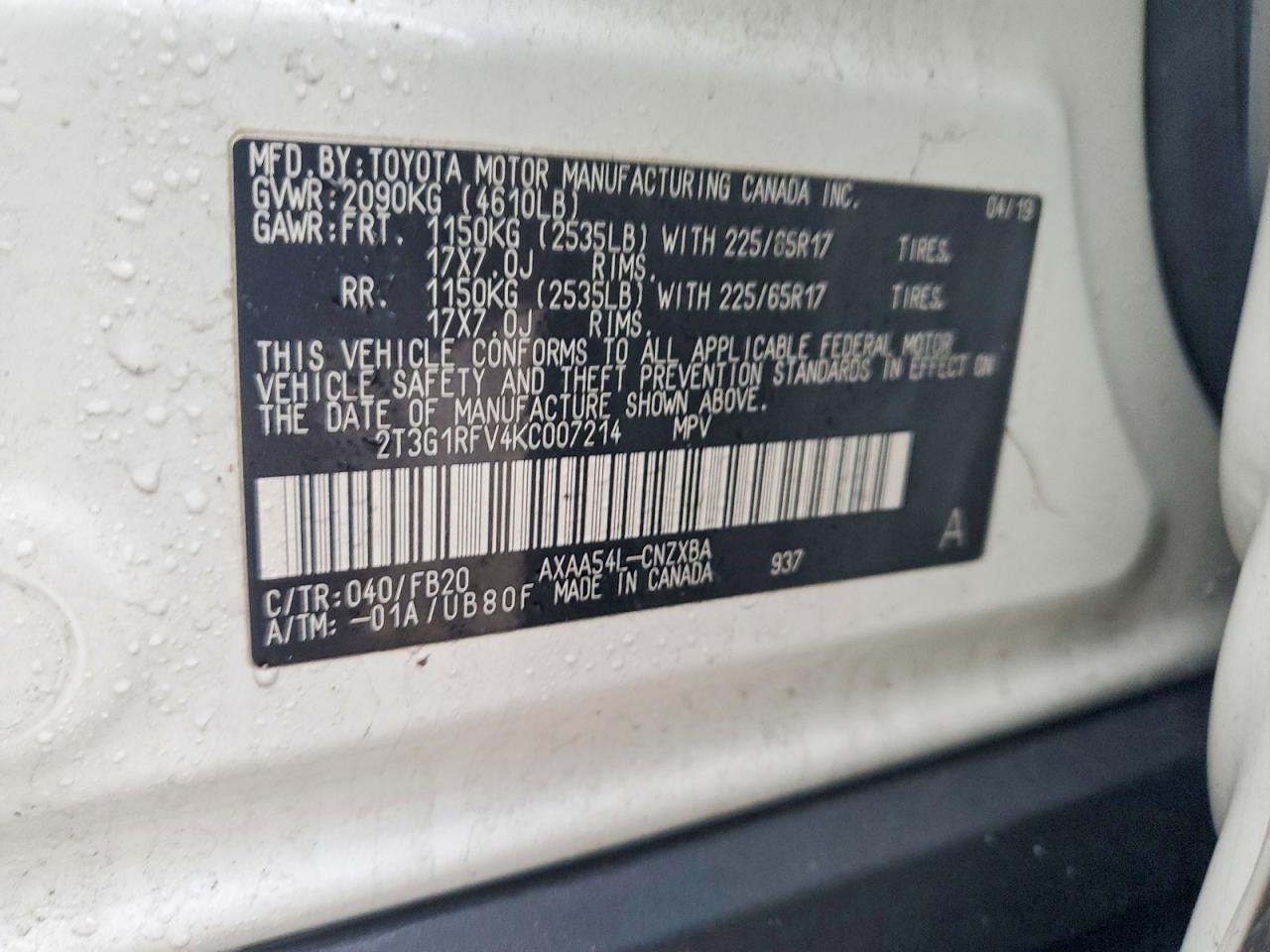 2019 TOYOTA RAV4 LE photo 20