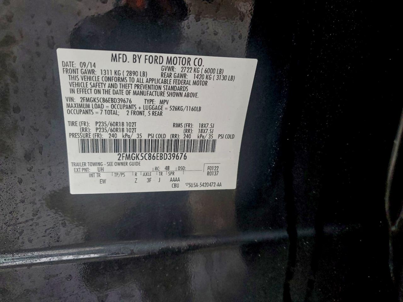 2014 FORD FLEX SEL photo 13