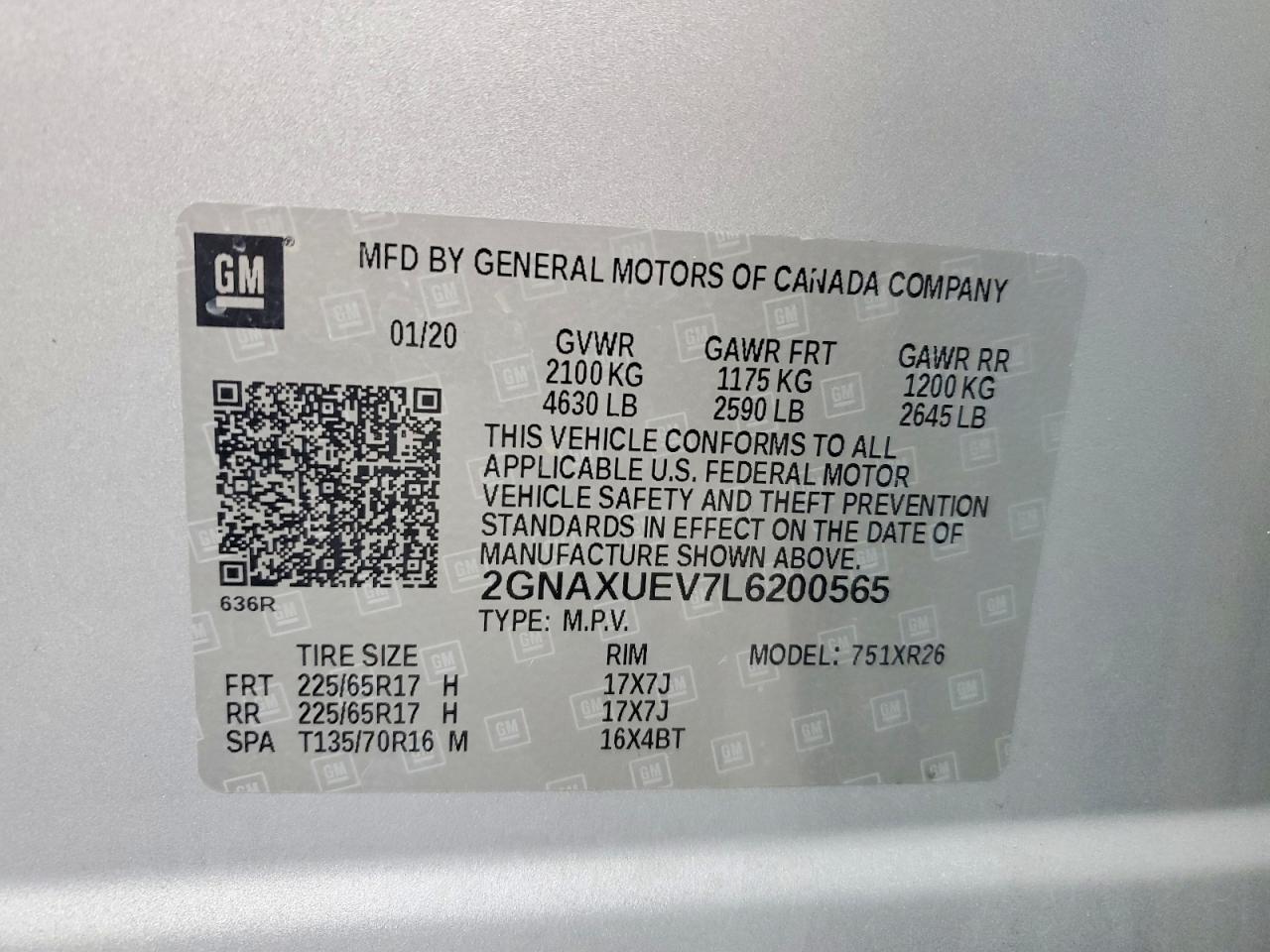 2020 CHEVROLET EQUINOX LT photo 13