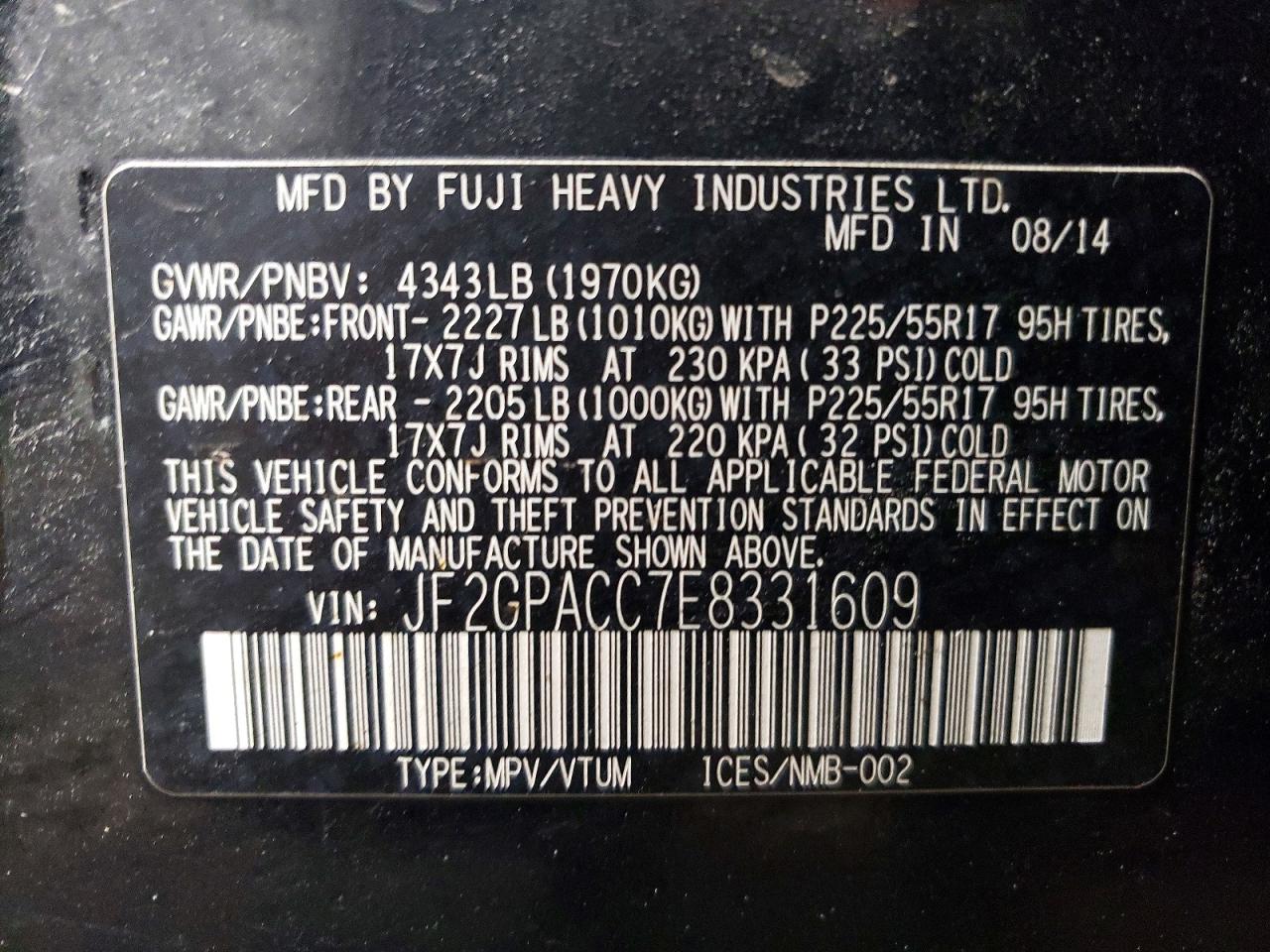 2014 SUBARU XV CROSSTREK 2.0 PREMIUM photo 13