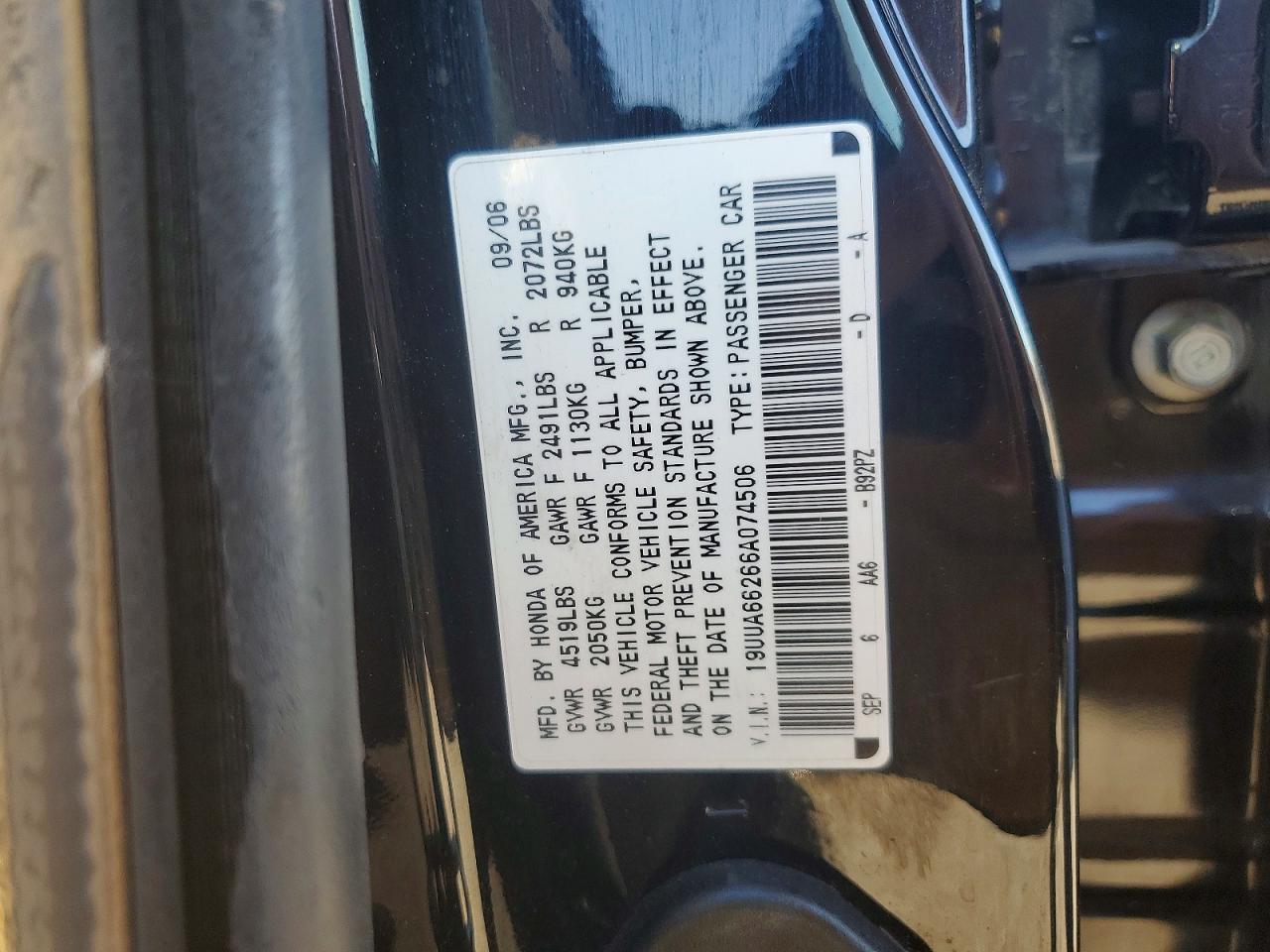 2006 ACURA 3.2TL TYPE-S photo 12