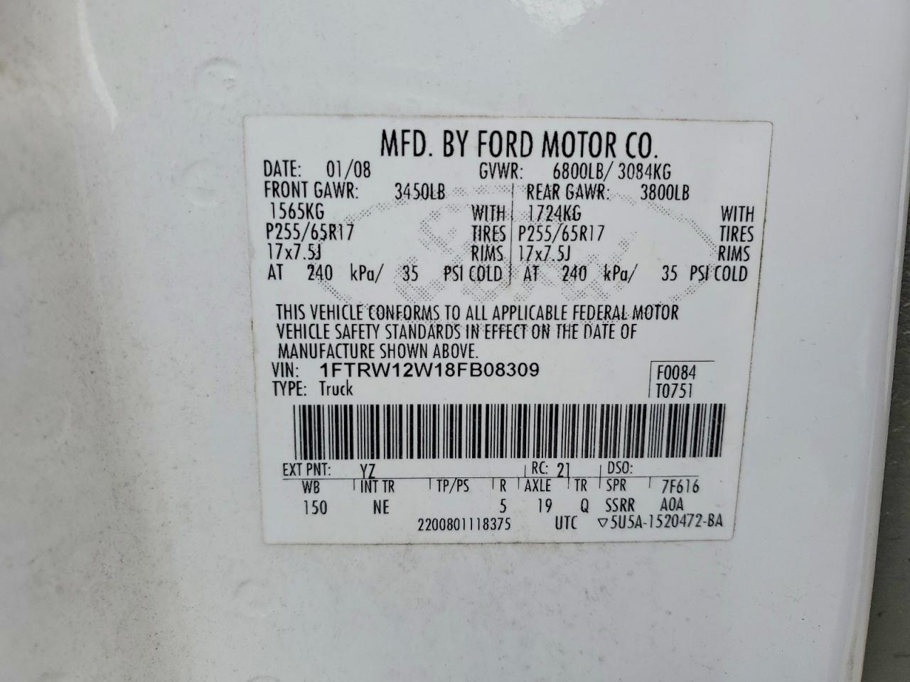 2008 FORD F150 SUPERCREW photo 12