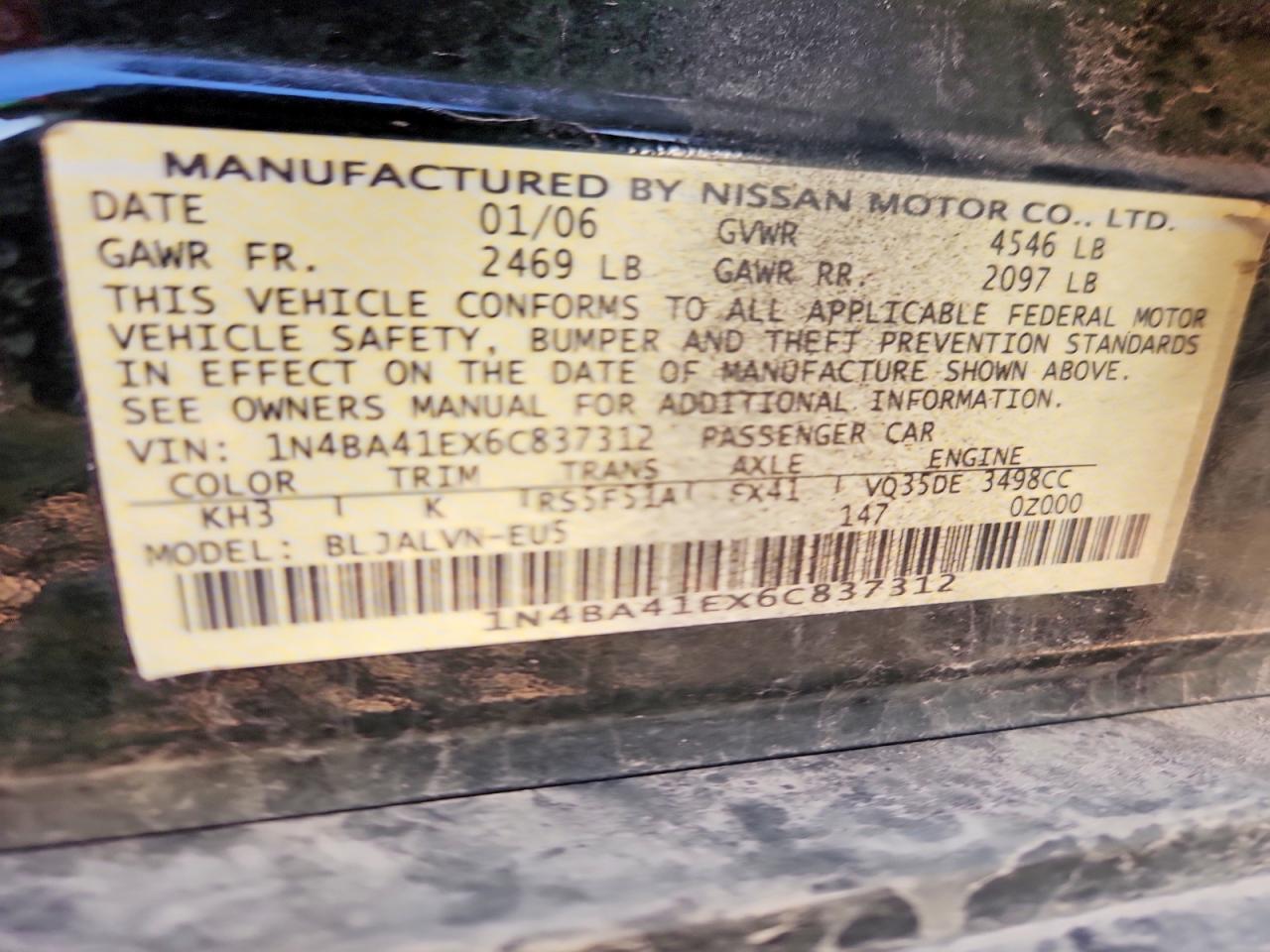 2006 NISSAN MAXIMA SE photo 13