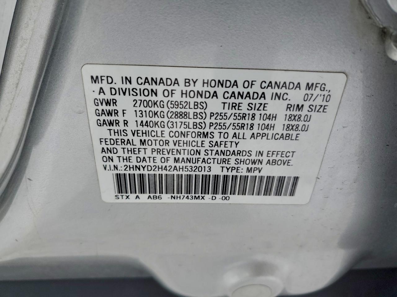 2010 ACURA MDX TECHNOLOGY photo 14