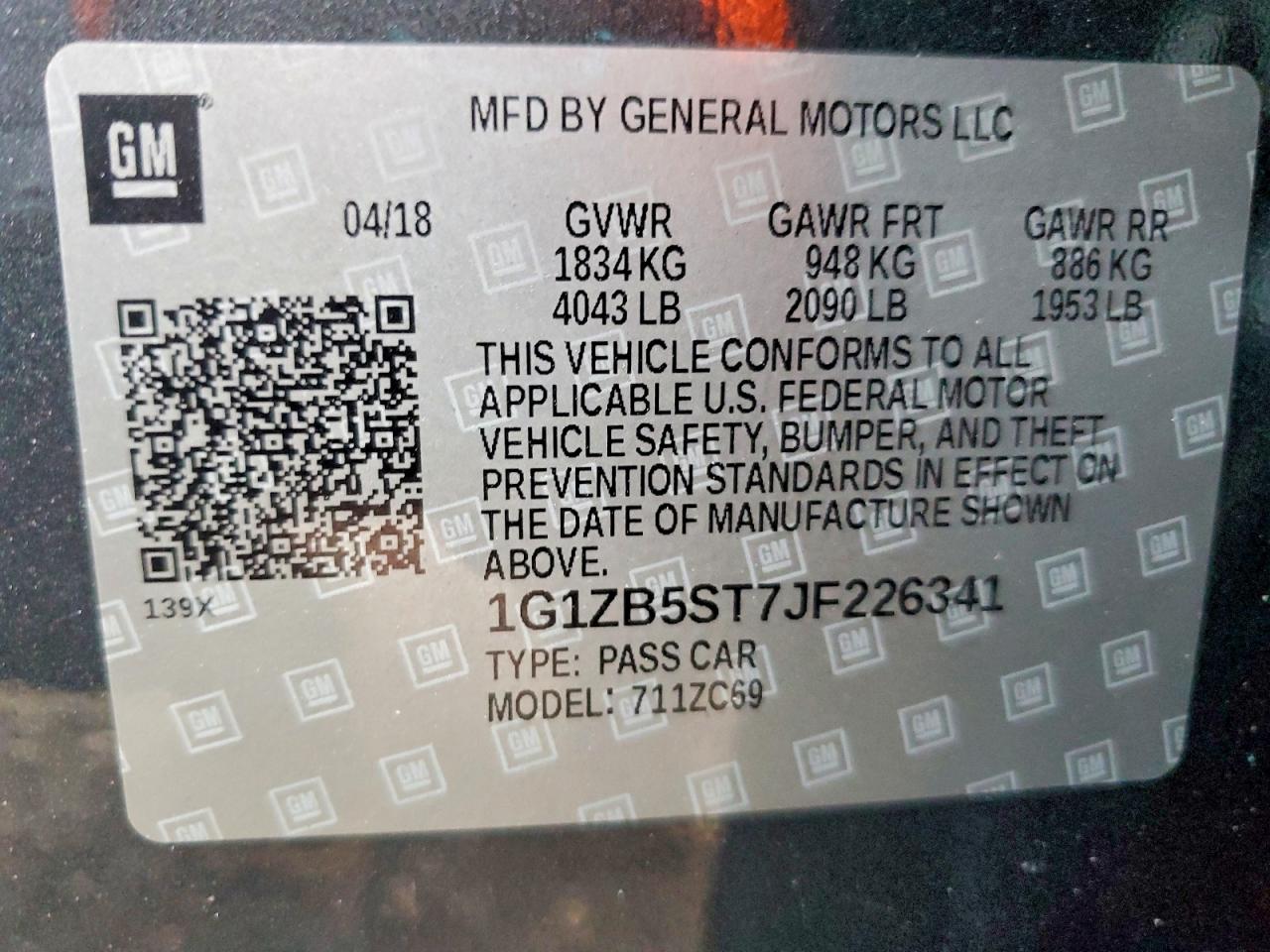 2018 CHEVROLET MALIBU LS photo 12