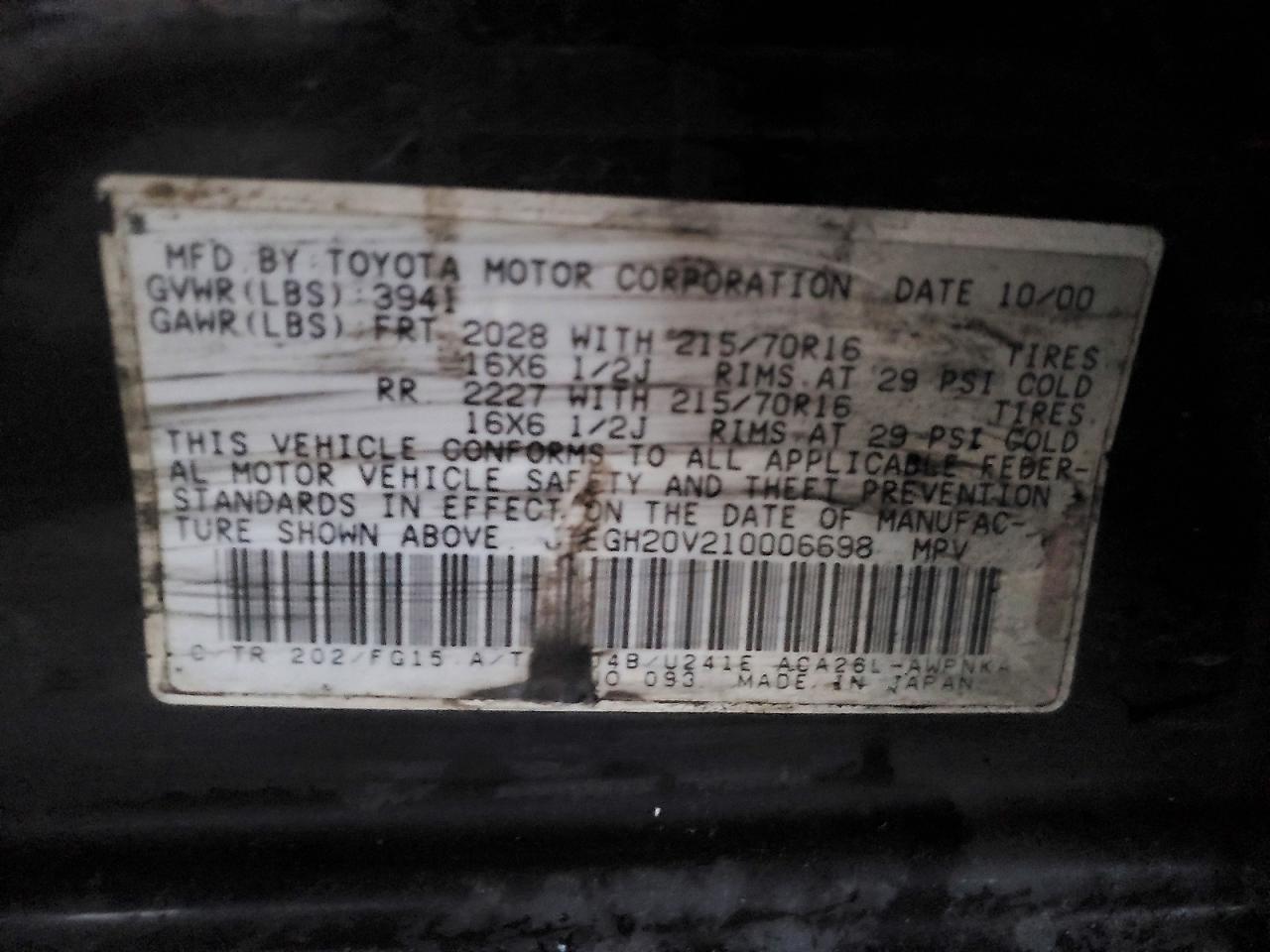 2001 TOYOTA RAV4 photo 12