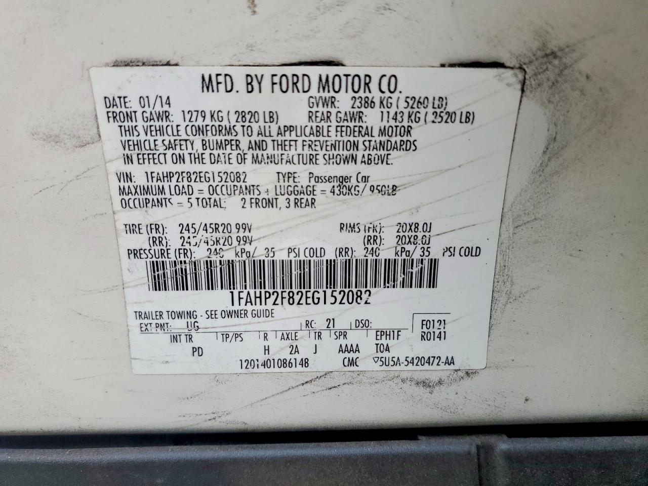 2014 FORD TAURUS LIMITED photo 12