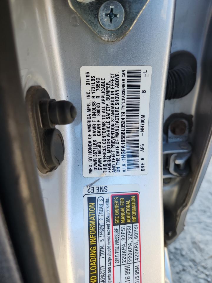2006 HONDA CIVIC LX photo 12