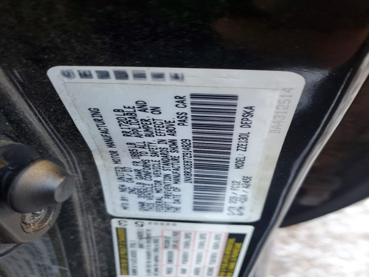2007 TOYOTA COROLLA CE photo 12