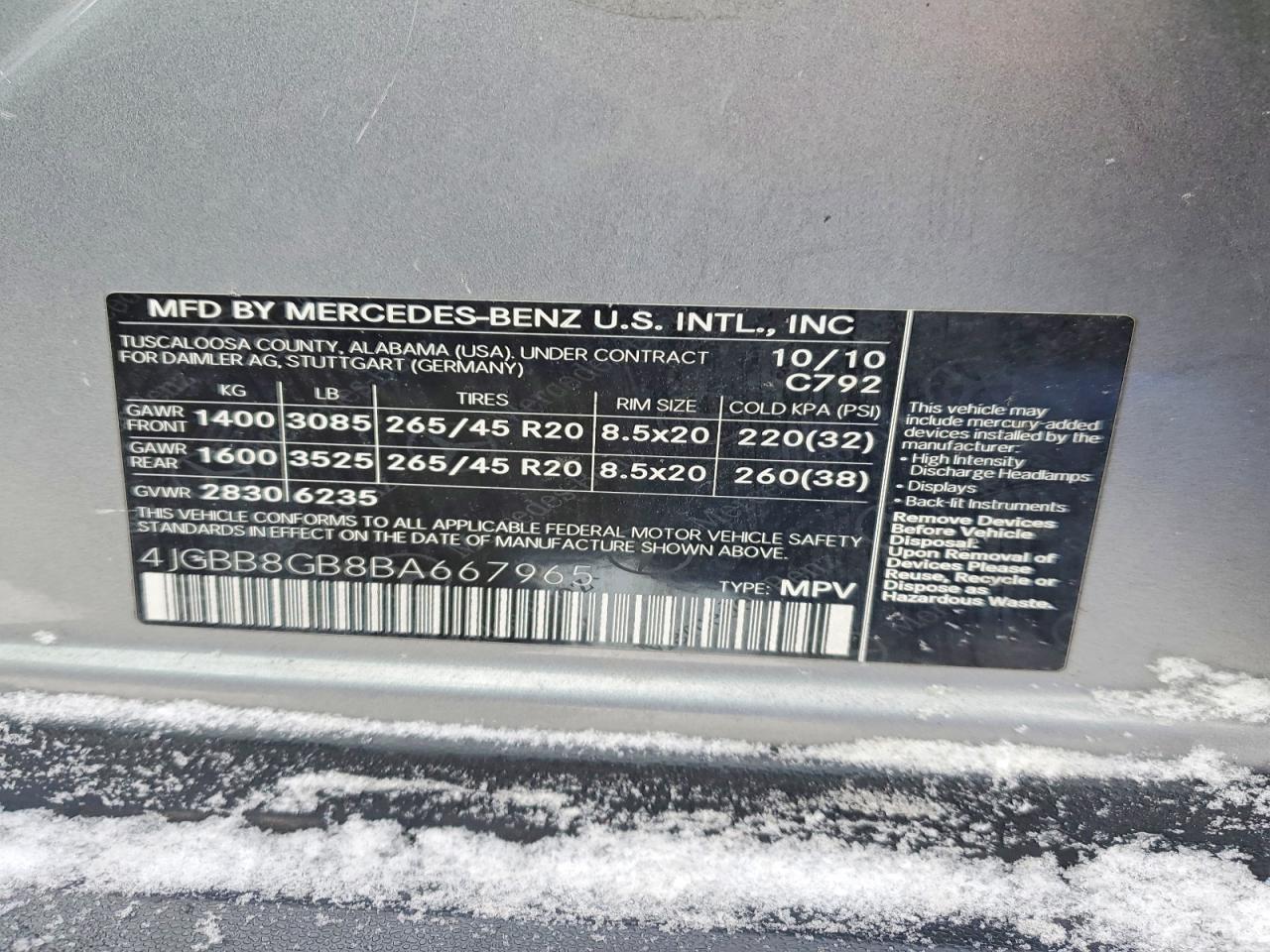 2011 MERCEDES-BENZ ML 350 4MATIC photo 13