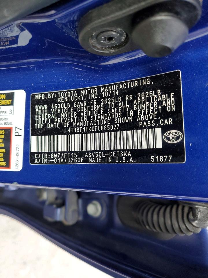 2015 TOYOTA CAMRY SE photo 12
