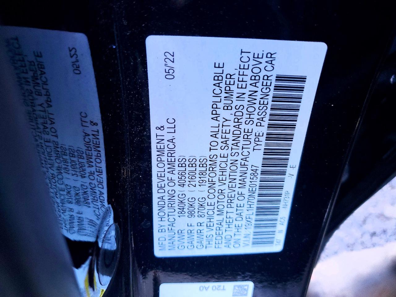 2022 HONDA CIVIC EXL photo 12