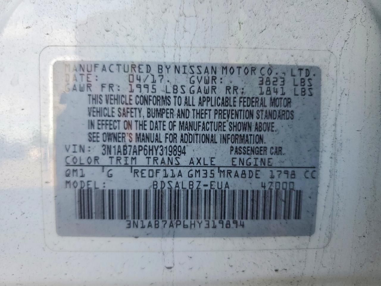 2017 NISSAN SENTRA S photo 25