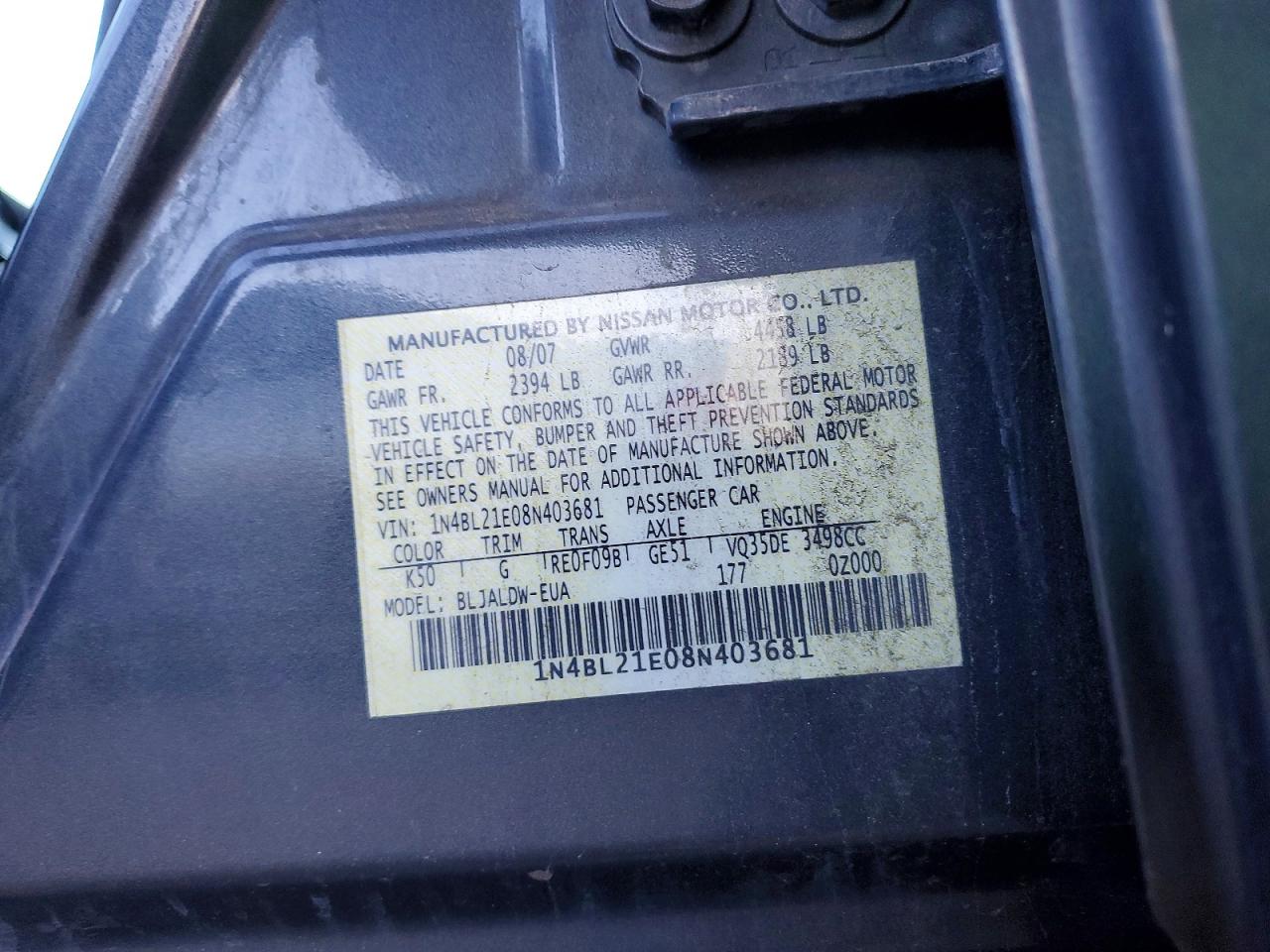 2008 NISSAN ALTIMA 3.5SE photo 12